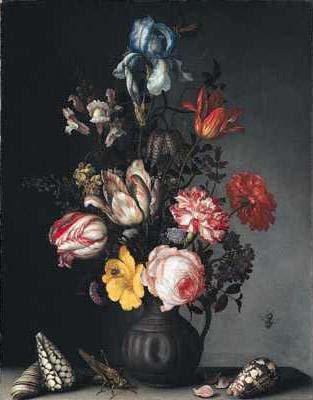 Balthasar van der Ast Flowers in a Vase with Shells and Insects oil painting image